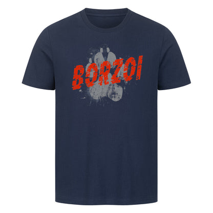 Premium T-Shirt "Barsoi - PAW" French Navy – hunde-shirt.de