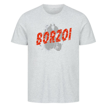 Premium T-Shirt "Barsoi - PAW" Heather Grey – hunde-shirt.de