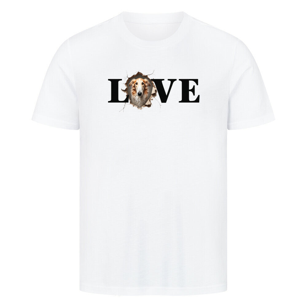 Premium T-Shirt "Barsoi - LOVE" Weiß – hunde-shirt.de