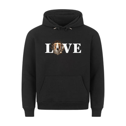 Premium Hoodie "Barsoi - LOVE" Schwarz – hunde-shirt.de