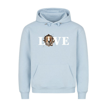 Premium Hoodie "Barsoi - LOVE" Babyblau – hunde-shirt.de