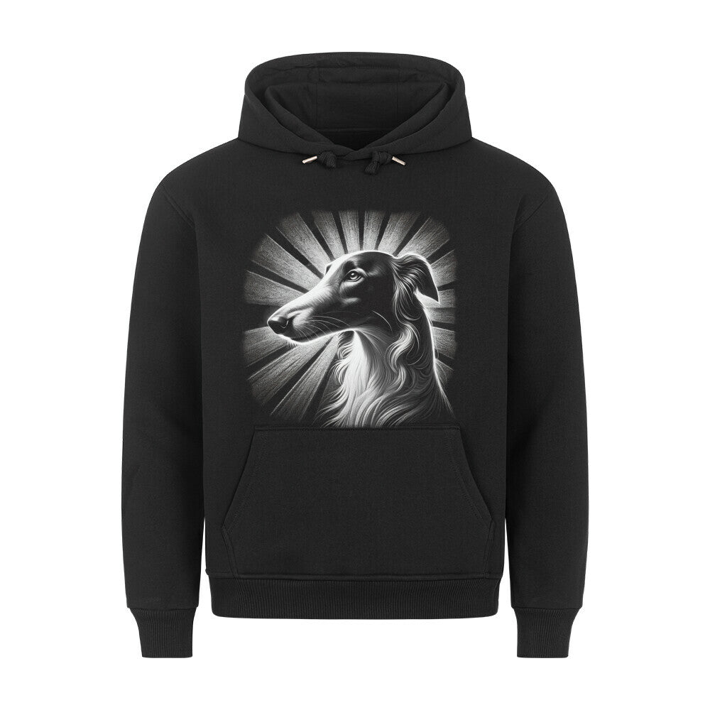 Premium Hoodie "Barsoi - Shine" Schwarz – hunde-shirt.de