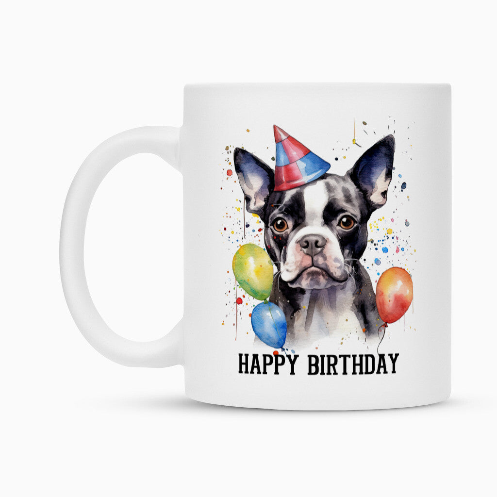 Tasse "Boston Terrier - Happy Birthday" – hunde-shirt.de