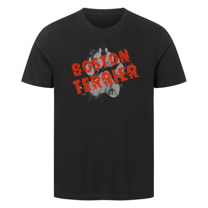 Premium T-Shirt "Boston Terrier - PAW" Schwarz – hunde-shirt.de
