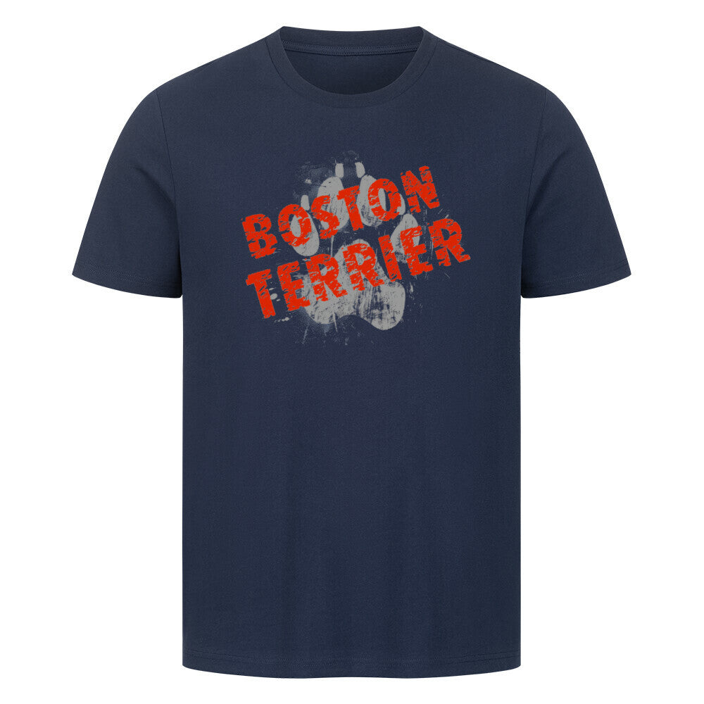 Premium T-Shirt "Boston Terrier - PAW" French Navy – hunde-shirt.de