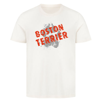 Premium T-Shirt "Boston Terrier - PAW" Natural Raw – hunde-shirt.de