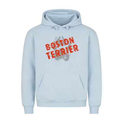 Premium Hoodie "Boston Terrier - PAW" Babyblau – hunde-shirt.de