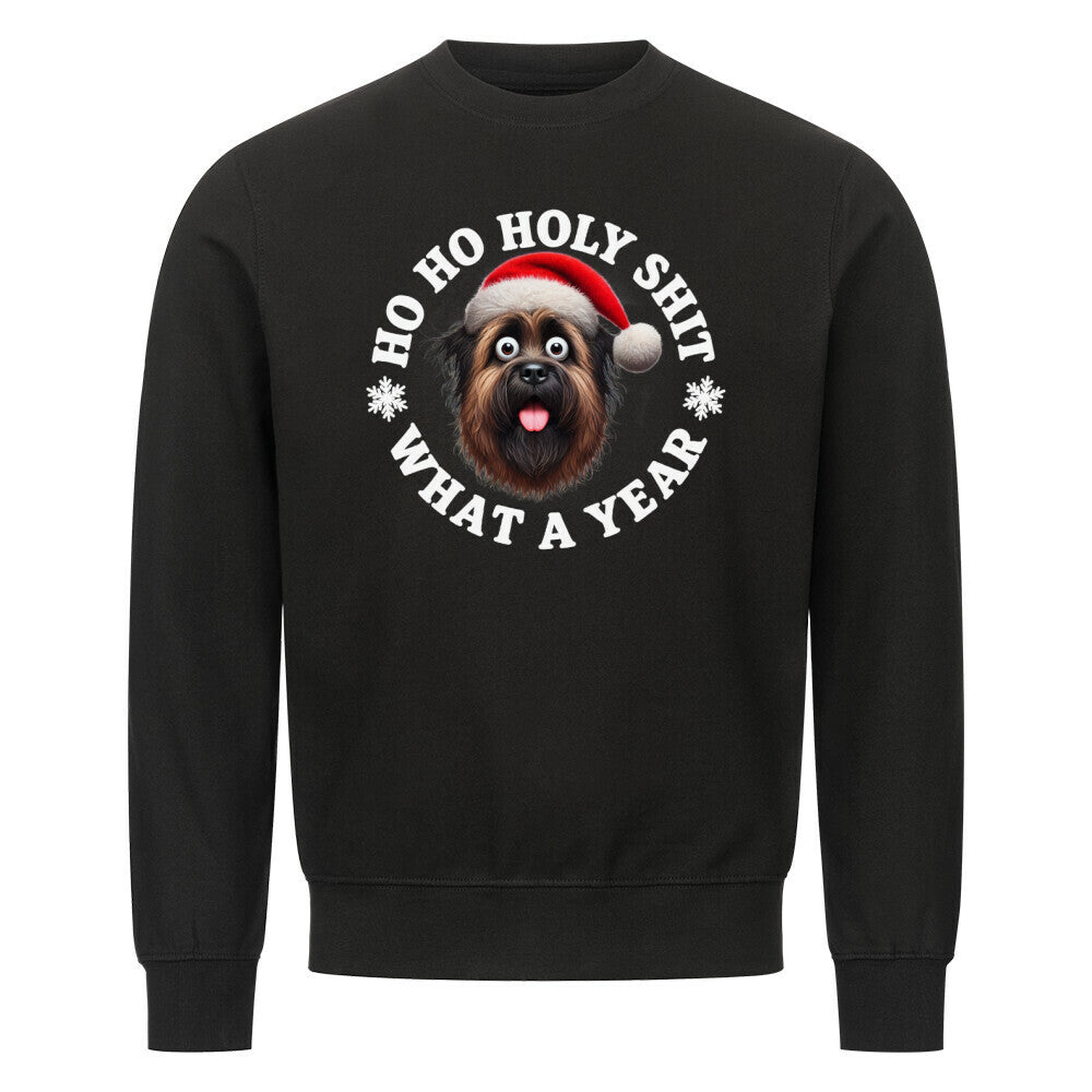 Premium Sweatshirt "Bouvier - HO HO..." Schwarz – hunde-shirt.de