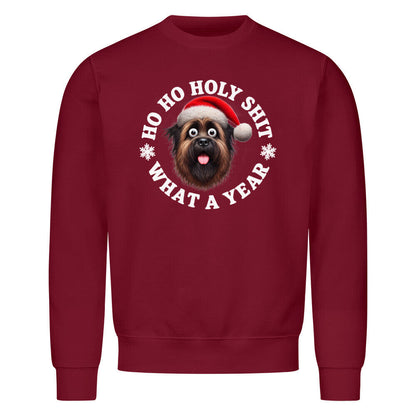 Premium Sweatshirt "Bouvier - HO HO..." Burgunder – hunde-shirt.de