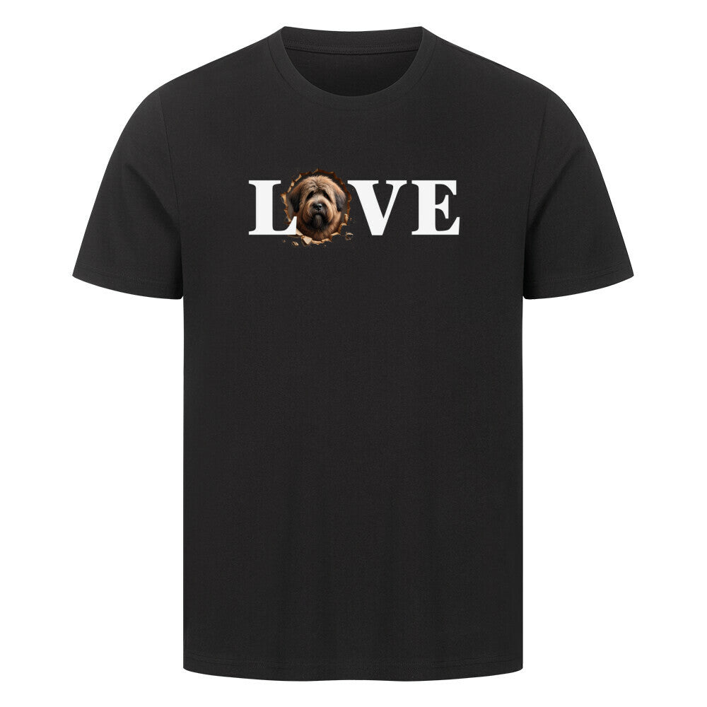 Premium T-Shirt "Bouvier ( hell ) - LOVE" Schwarz – hunde-shirt.de