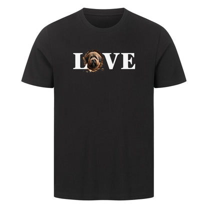 Premium T-Shirt "Bouvier ( hell ) - LOVE" Schwarz – hunde-shirt.de