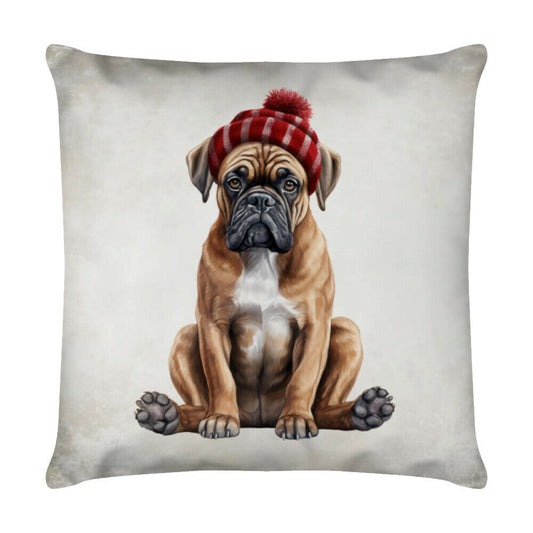 Kissen "Boxer - Winter" Weiß – hunde-shirt.de