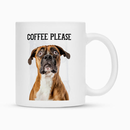 Tasse "Boxer - Coffee please" Weiß – hunde-shirt.de