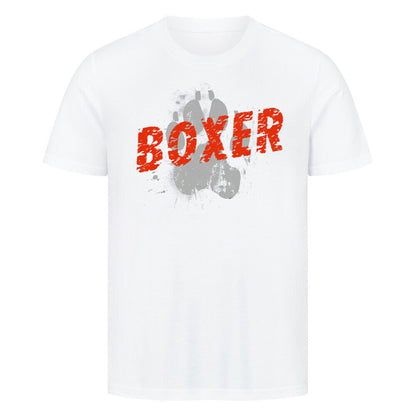 Premium T-Shirt "Boxer - PAW" Weiß – hunde-shirt.de