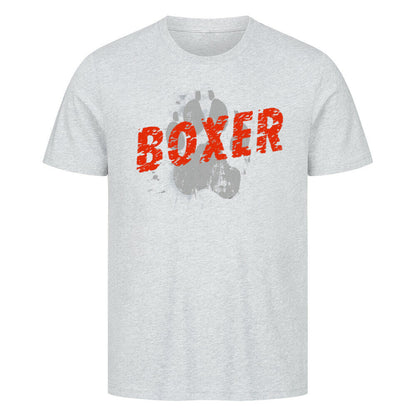 Premium T-Shirt "Boxer - PAW" Heather Grey – hunde-shirt.de