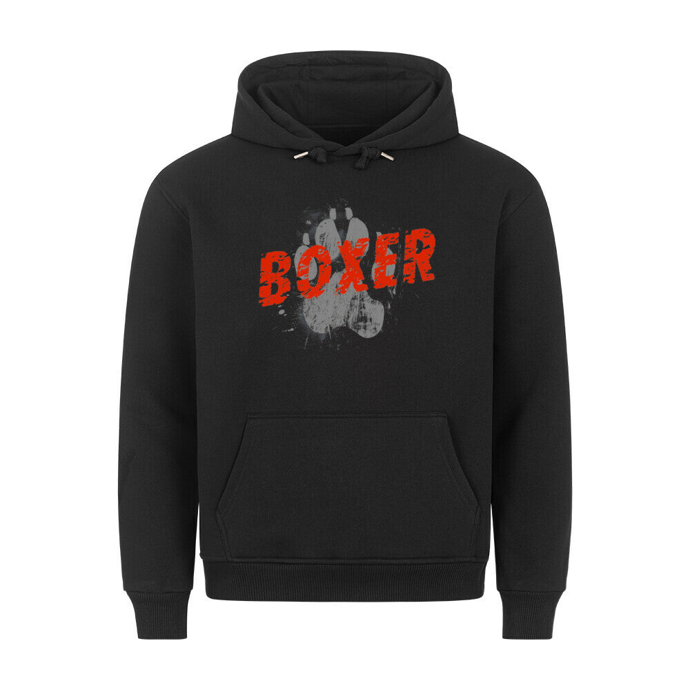 Premium Hoodie "Boxer - PAW" Schwarz – hunde-shirt.de