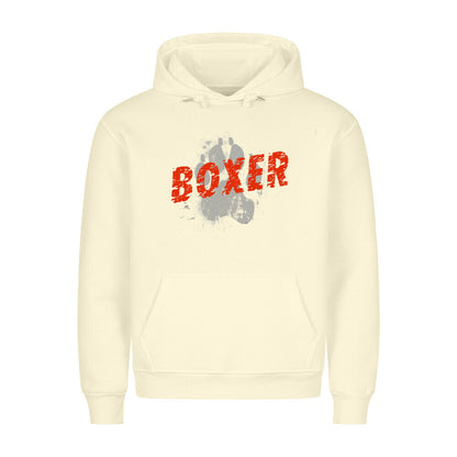 Premium Hoodie "Boxer - PAW" Beige – hunde-shirt.de