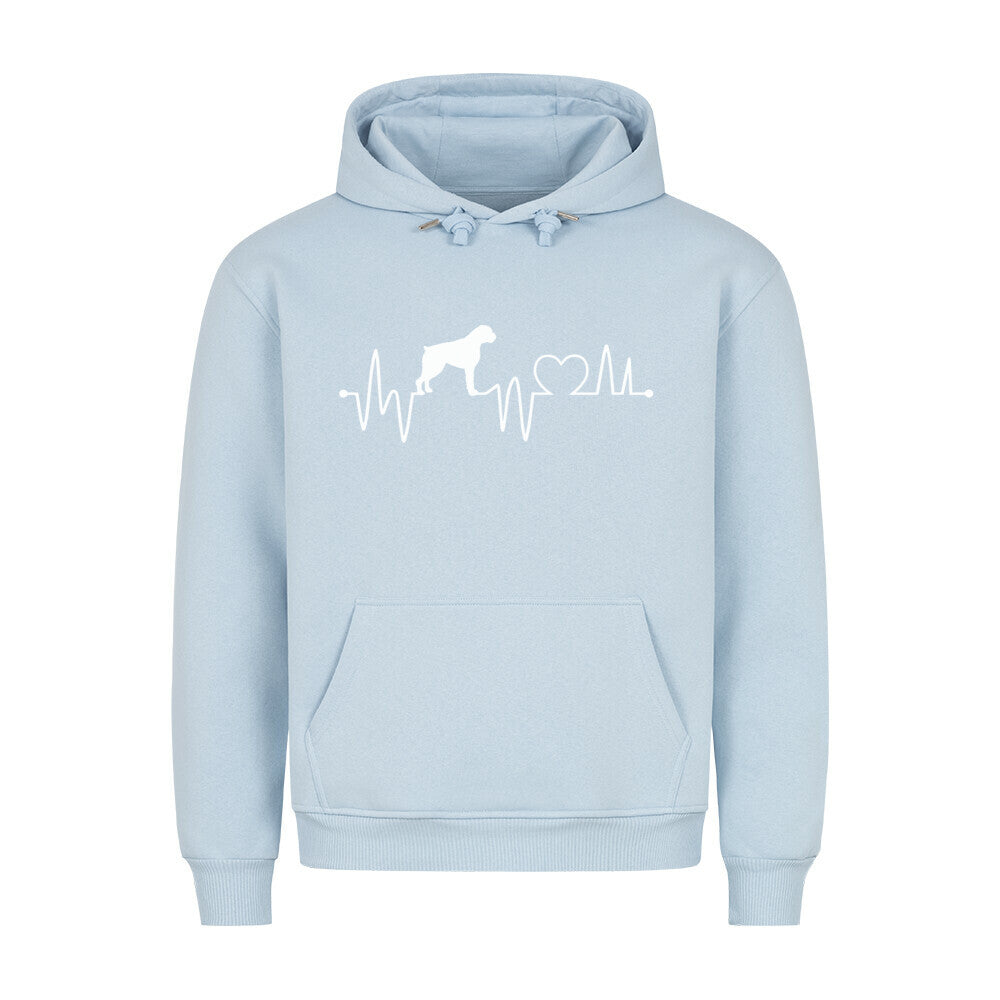 Premium Hoodie "Boxer - Heartbeat" Babyblau – hunde-shirt.de