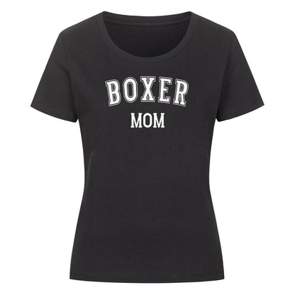 Premium Organic Damen-Shirt "Boxer - MOM" Schwarz – hunde-shirt.de