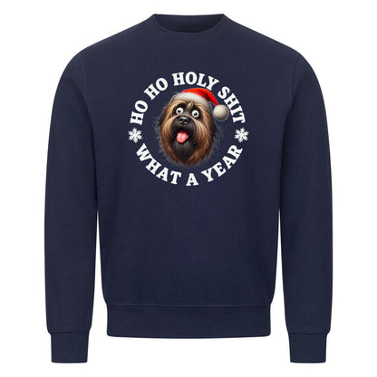 Premium Sweatshirt "Briard - HO HO..." Navy Blue – hunde-shirt.de