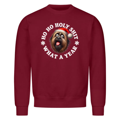 Premium Sweatshirt "Briard - HO HO..." Burgunder – hunde-shirt.de