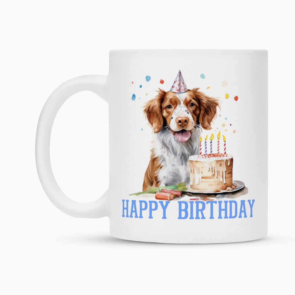 Tasse "Brittany Spaniel - Happy Birthday" – hunde-shirt.de