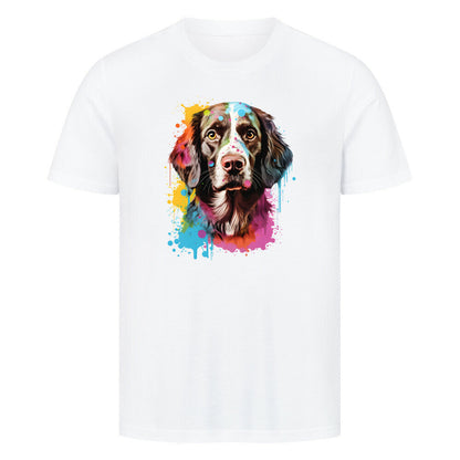 Premium T-Shirt "Brittany Spaniel - Paint" Weiß – hunde-shirt.de