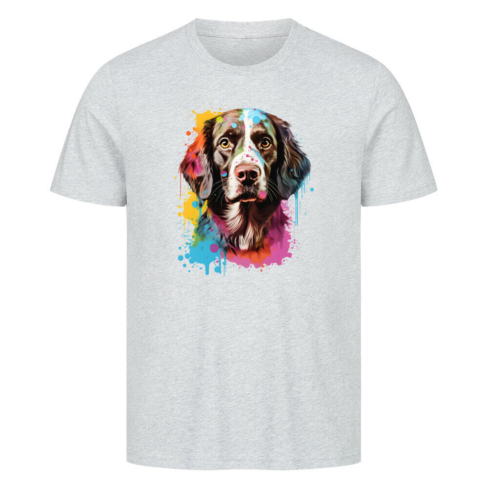 Premium T-Shirt "Brittany Spaniel - Paint" Heather Grey – hunde-shirt.de