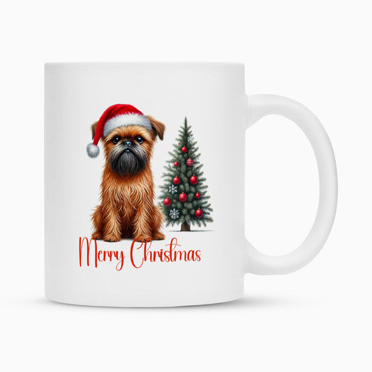 Tasse "Brüsseler Griffon - Merry Christmas 2" Weiß – hunde-shirt.de