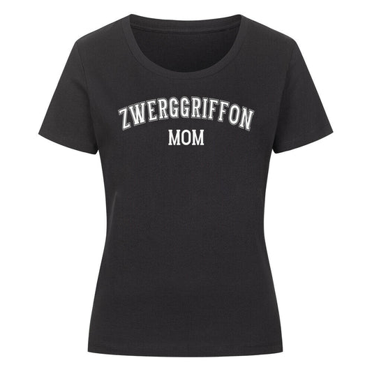 Premium Organic Damen-Shirt "Brüsseler Griffon - MOM" Schwarz – hunde-shirt.de