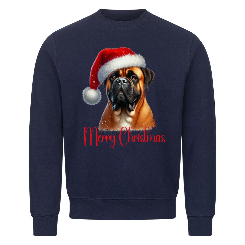 Premium Sweatshirt "Bullmastiff - Merry Christmas" Navy Blue – hunde-shirt.de