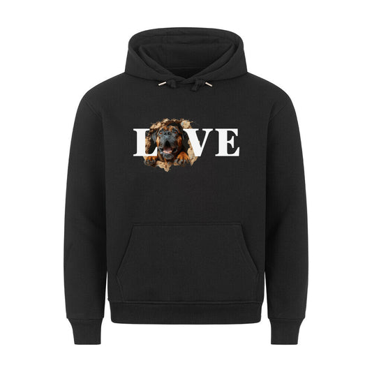 Premium Hoodie "Bullmastiff - LOVE" Schwarz – hunde-shirt.de