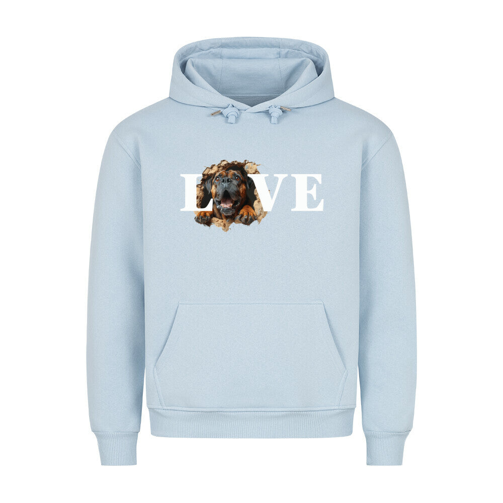 Premium Hoodie "Bullmastiff - LOVE" Babyblau – hunde-shirt.de