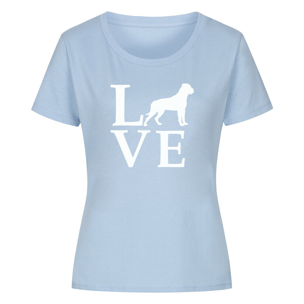Premium Organic Damen-Shirt "Bullmastiff - BIG LOVE" Sky Blue – hunde-shirt.de