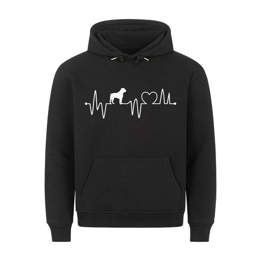 Premium Hoodie "Bullmastiff - Heartbeat" Schwarz – hunde-shirt.de