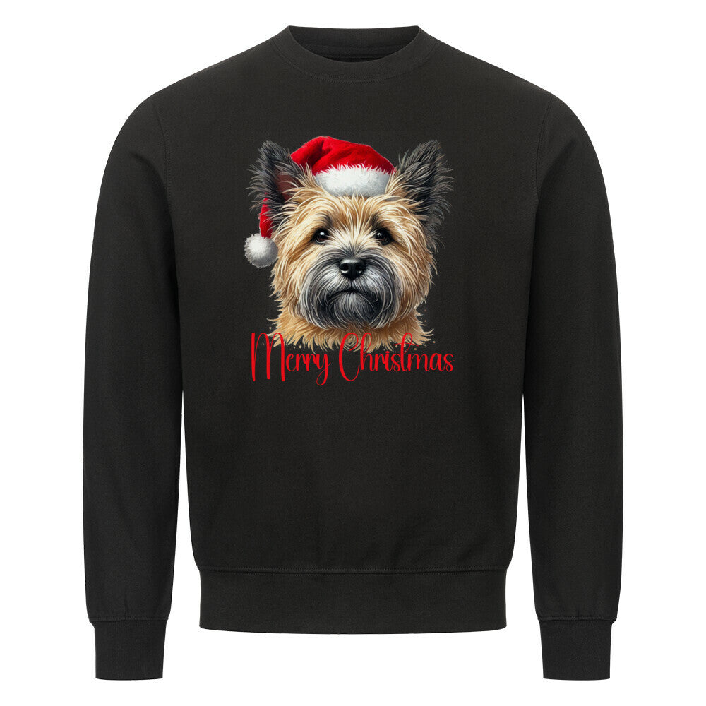 Premium Sweatshirt "Cairn Terrier - Merry Christmas" Schwarz – hunde-shirt.de