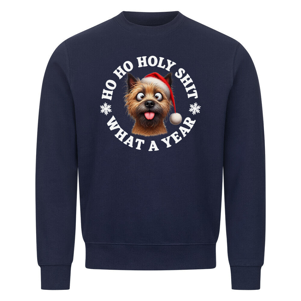 Premium Sweatshirt "Cairn Terrier - HO HO..." Navy Blue – hunde-shirt.de