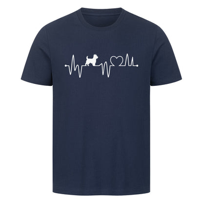 Premium T-Shirt "Cairn Terrier - Heartbeat" French Navy – hunde-shirt.de