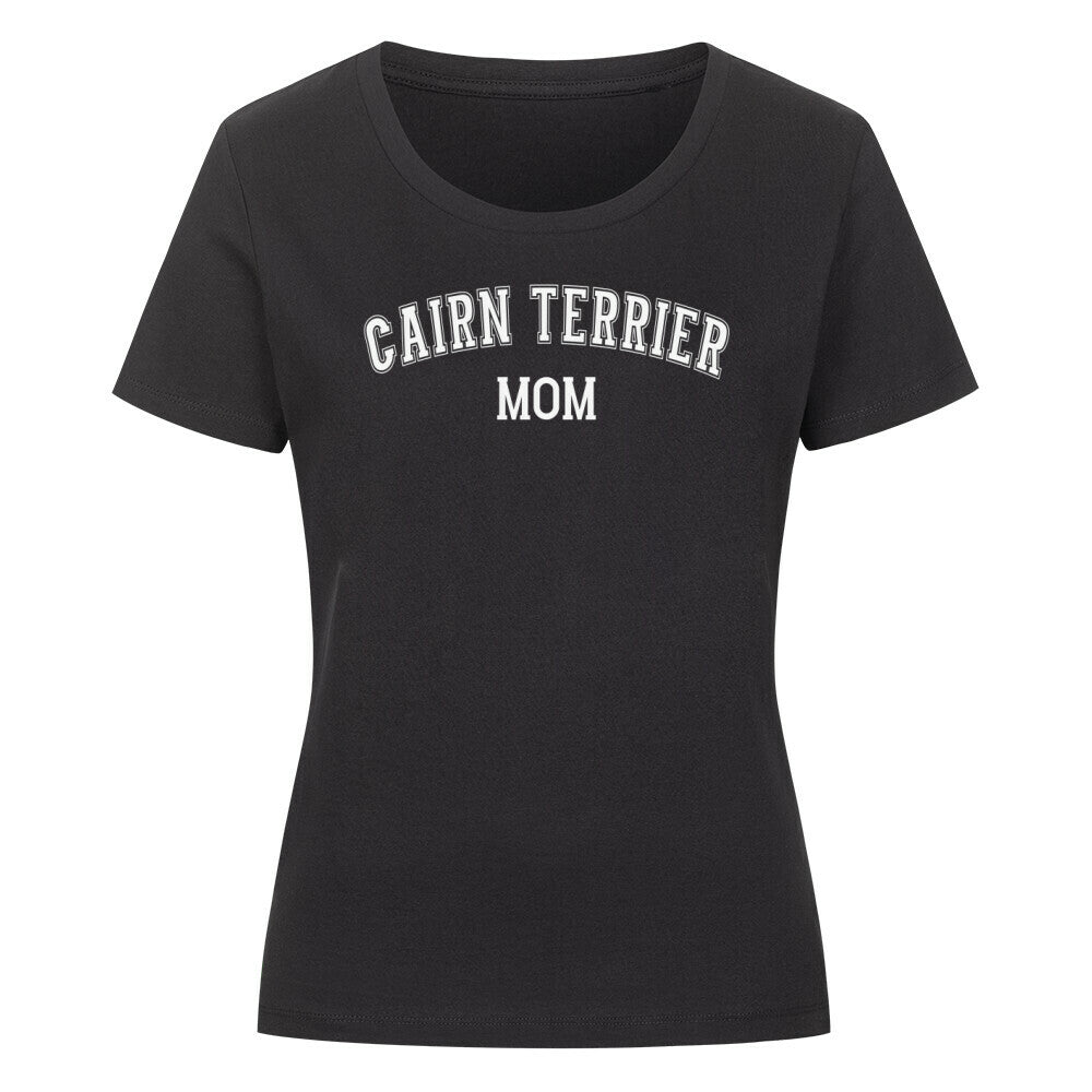 Premium Organic Damen-Shirt "Cairn Terrier - MOM" Schwarz – hunde-shirt.de