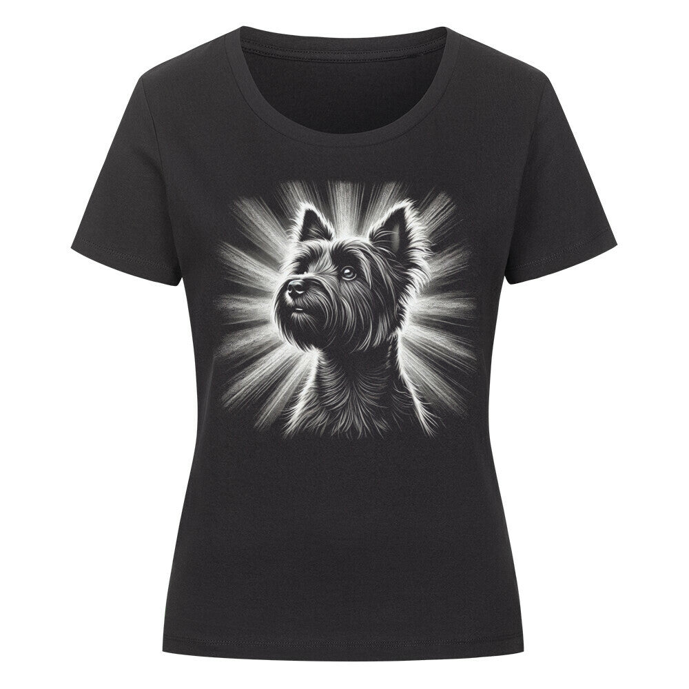 Premium Organic Damen-Shirt "Cairn Terrier - Shine" Schwarz – hunde-shirt.de