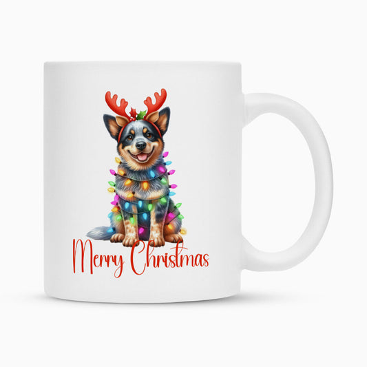 Tasse "Australian Cattle Dog - Funny Christmas" Weiß – hunde-shirt.de