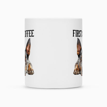Tasse "Australian Cattle Dog - First Coffee" – hunde-shirt.de