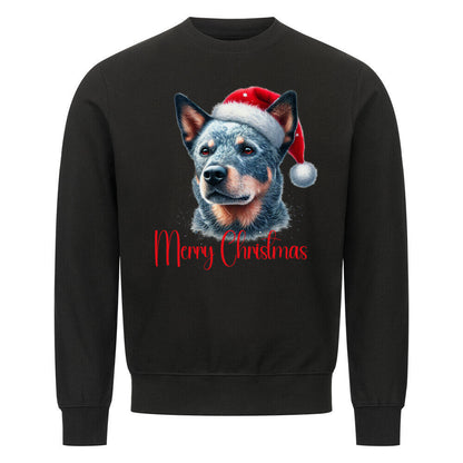 Premium Sweatshirt "Australian Cattle Dog - Merry Christmas" Schwarz – hunde-shirt.de