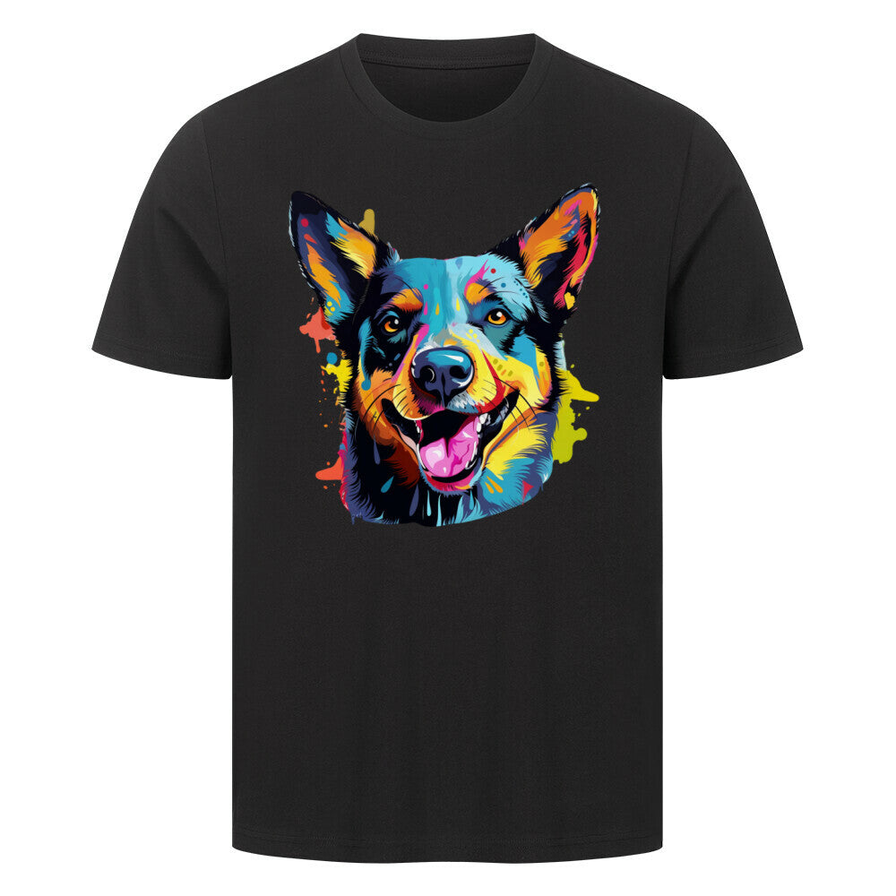 Premium T-Shirt "Australian Cattle Dog - Splash" Schwarz – hunde-shirt.de