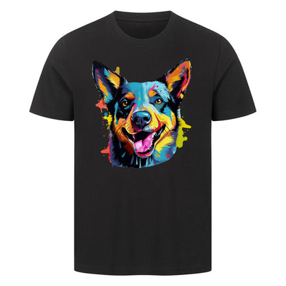 Premium T-Shirt "Australian Cattle Dog - Splash" Schwarz – hunde-shirt.de