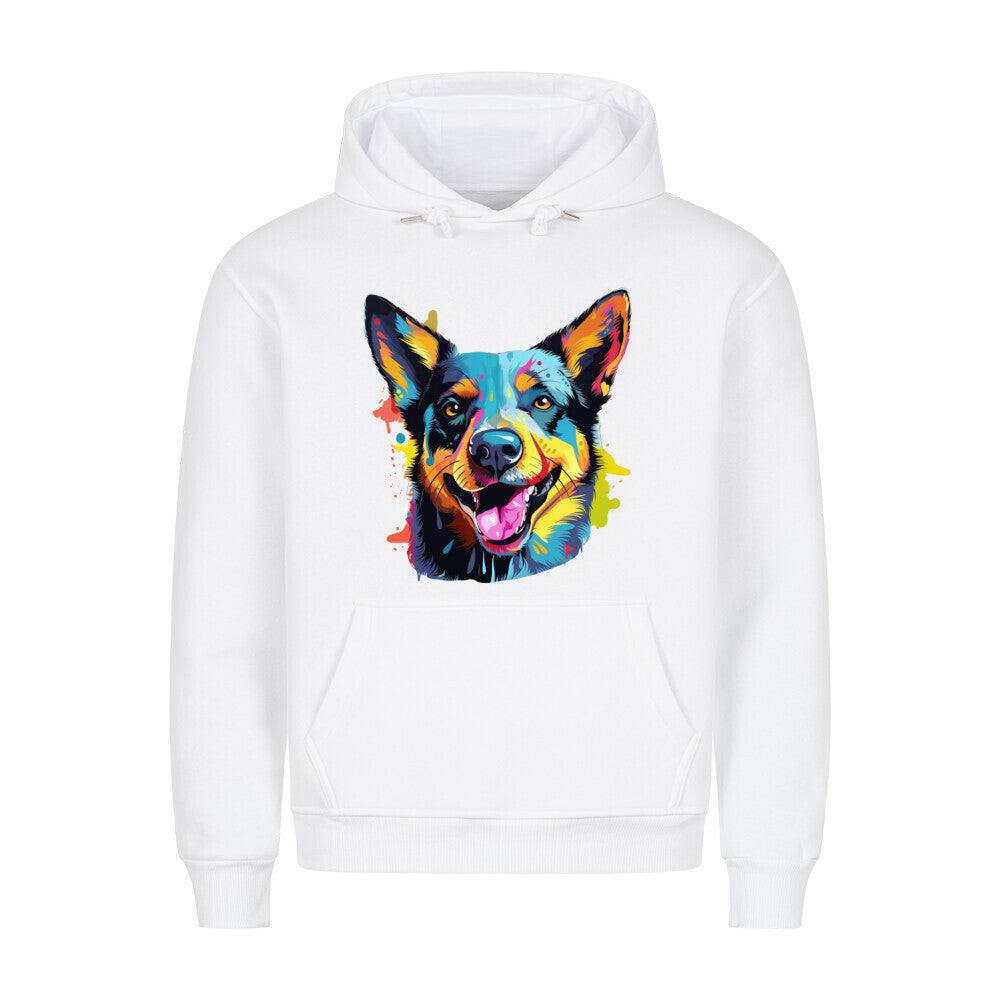 Premium Hoodie "Australian Cattle Dog - Splash" Weiß – hunde-shirt.de