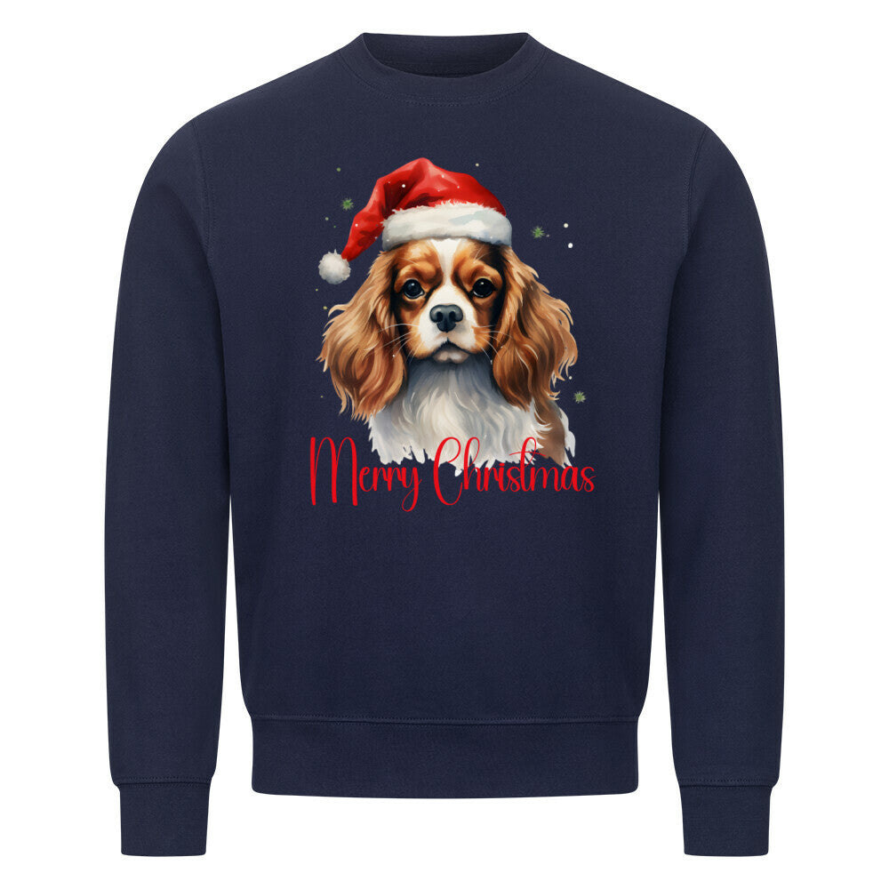 Premium Sweatshirt "Cavalier King Charles - Merry Christmas" Navy Blue – hunde-shirt.de