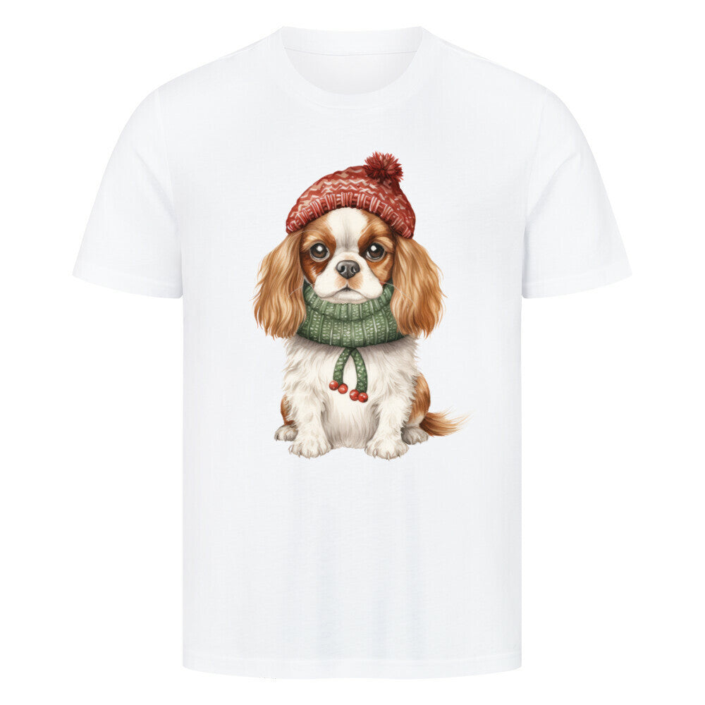 Premium T-Shirt "Cavalier King Charles - Kalt" Weiß – hunde-shirt.de