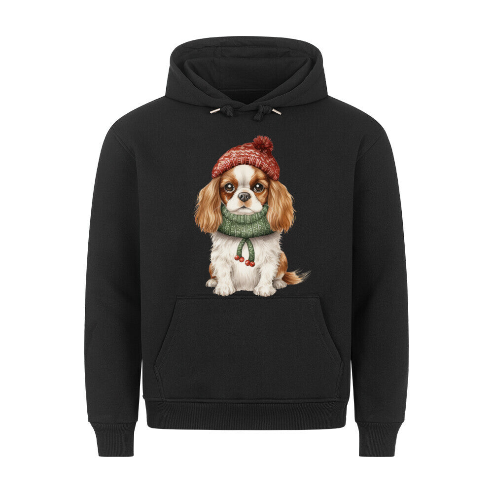 Premium Hoodie "Cavalier King Charles - Kalt" Schwarz – hunde-shirt.de