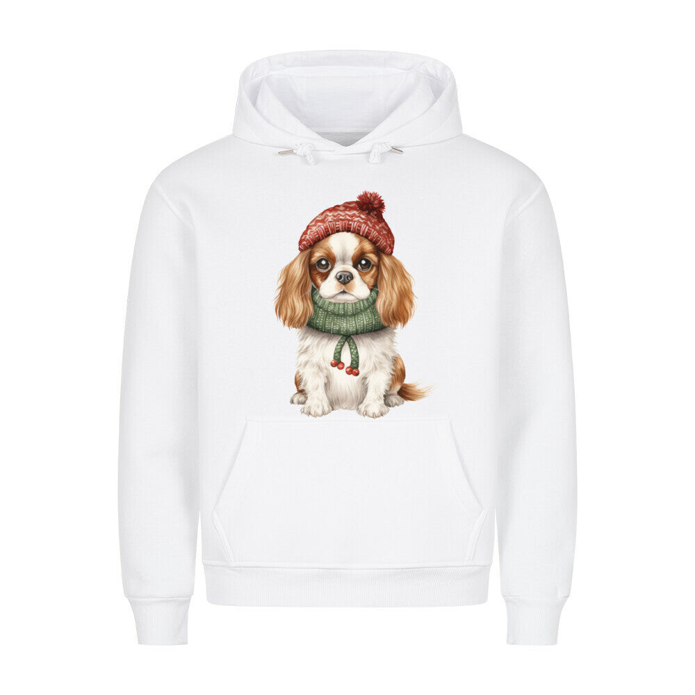Premium Hoodie "Cavalier King Charles - Kalt" Weiß – hunde-shirt.de